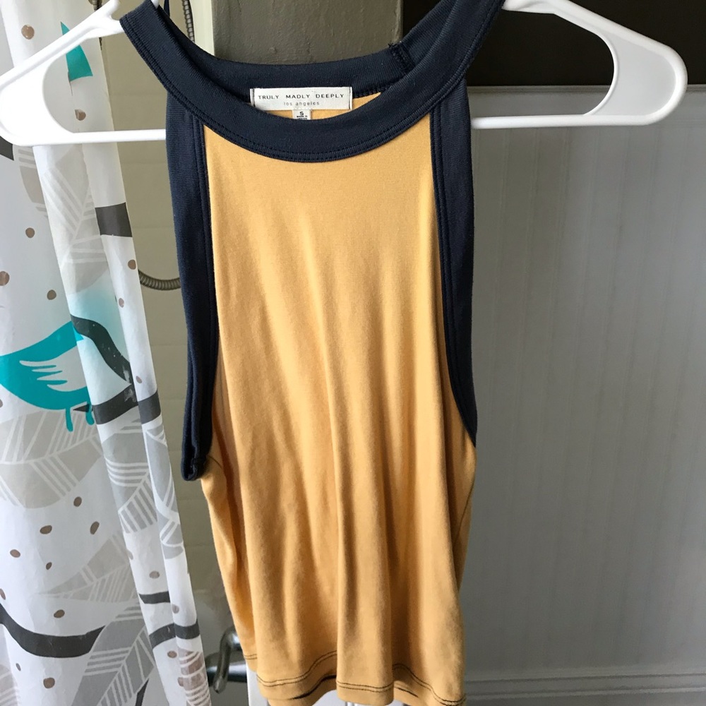 yellow & blue halter top